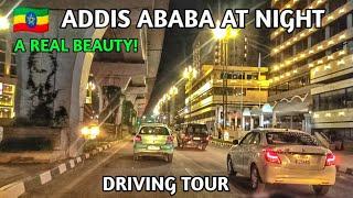 Addis Ababa At Night: A Real Beauty. (CMC - Megenagna - Stadium - Lideta) Driving Tour.