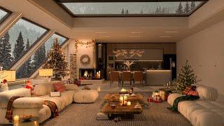  Sweet Christmas Jazz Music with Snowfall on Christmas Day 2025  Cozy Fireplace Ambience to Relax