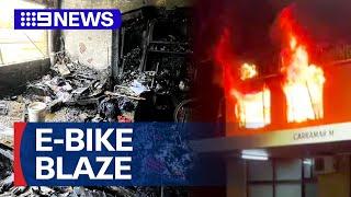 E-bike battery guts Sydney home | 9 News Australia