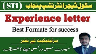 Experience letter and CV formate  to online apply for STI jobs 2025 |  | Online apply portal link