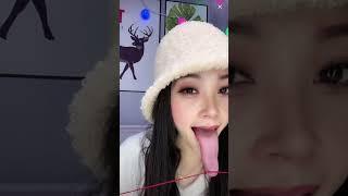 @开州幺妹 Douyin Long tongue Chinese woman