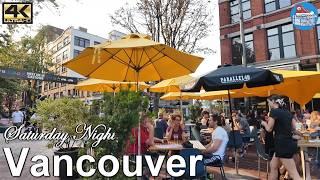  VANCOUVER 4k Walking Tour | A Saturday night walk around Downtown, Gastown and Coal Harbor