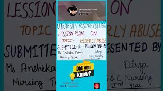 lesson plan on Elderly Abuse | ELDERLY ABUSE | HEALTH TALK |  #shortfeed  @nursesnotes9767