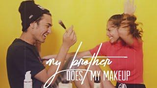 My Brother Does My Makeup Challenge | Valerie & Axel Matthew Thomas