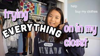 trying on EVERYTHING in my closet (declutter) | Vanessa Nagoya