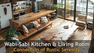 Harmonizing Spaces: Wabi-Sabi Kitchen Connection With Living Room