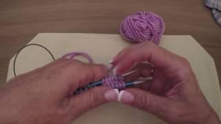 How to cast on "2 at a time" cuff down socks