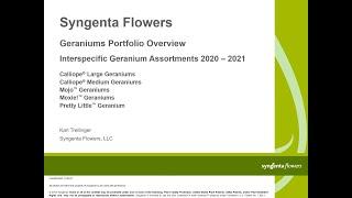 Syngenta Flowers Geranium Portfolio Overview with Karl Trellinger