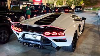 The Hypercars Nightlife in Dubai is insane! 4X Chiron, Jesko, New Countach, 918 Spyder