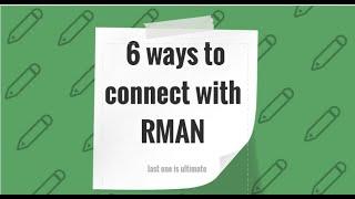 How To Connect With RMAN in Oracle Database by Oracle OCE Mr.Ahmad