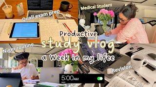 የሳምንት ጥናት | Study Vlog of a Med Student, productive week, waking up @11 am, self care, quali prep…