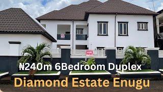 ₦240M: Elegant 6-Bedroom Duplex in Diamond Estate, GRA Enugu | Secure Living with Modern Amenities.