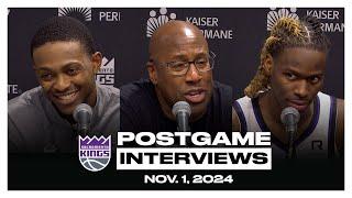 De'Aaron Fox, Keon Ellis & Coach Brown | Postgame Interviews 11.1.24