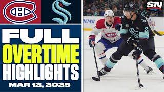 Montreal Canadiens at Seattle Kraken | FULL Overtime Highlights - March 12, 2025