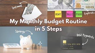 My Organized Monthly Budget Routine in my Budget Planner #budgetroutine