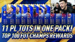 11 TOTS PLAYERS IN 1 PACK! 30-0 TOP 100 FUT CHAMPS REWARDS! MY BEST FIFA 19 PACK OPENING!!