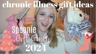 a bunch of holiday chronic illness gift ideas; spoonie gift guide 2024