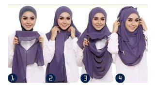 DIY! How to cut and sew instant double loop hijab (Super easy)