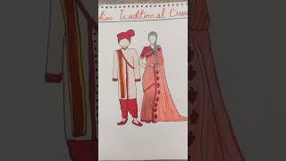 indian traditional dress design drawing #art #fashistic #clothesdesign #pleaselike and subscribe