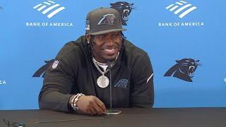 Xavier Legette asked about his accent during Panthers press conference