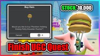 [UGC LIMITED] SpongeBob Simulator Script - Finish UGC Quest (Shoulder Plushie)