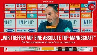 Die Pressekonferenz vor dem Spiel in Leverkusen