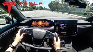 INSANE 1020HP Rocketship - 2022 Tesla Model S PLAID POV Test Drive