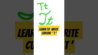 Beginners Mastering Writing the Cursive ' T '.  Beautiful Handwriting Demonstration