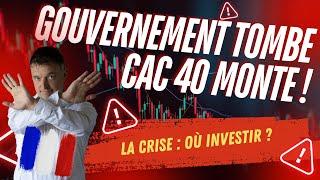 Le Gouvernement Français TOMBE. Et Alors?? Le CAC 40 Monte ! La CRISE est annulée ?