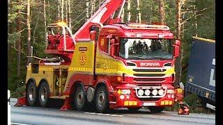 Scania Boniface Rotator Truck - Heavy Recovery of Semi Trailer - Sweden