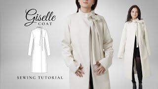 Classic Long-Sleeve Coat with Bow Accent - Giselle Sewing Tutorial and Pattern