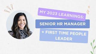 What I learned in 2023! First-time people leadership and senior HR management