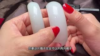 老板娘分享羊脂级白玉手镯，网友：可遇不可求的轮胎版不错