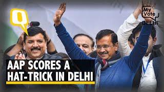 AAP Reclaims Delhi By Landslide, Wins 62 of 70 Seats; BJP Wins 8 | The Quint