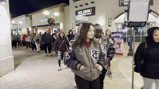 Black Friday shoppers line up around Lululemon at Tanger Outlets in Fort Worth