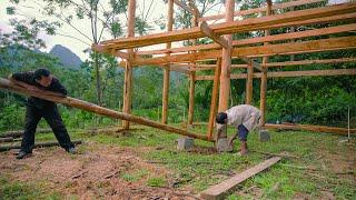 Country Boy and Single Old Man Create a 2-Story Wooden House And the joy of the boy Tarzan