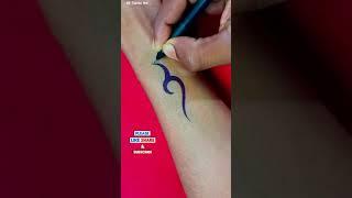 How to make Simple Tribal Tattoo on Hand || tattoo for men - tribal tattoo designs / tattoo #shorts