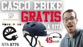 casco bici elettrica con luci sostituzione gratis per incidente: Xnito Logan