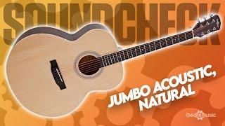 SOUNDCHECK Jumbo Acoustic Guitar by Gear4music, Natural | Gear4music Guitars