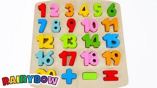 Counting Numbers from 1 - 20 with a Wooden Puzzle