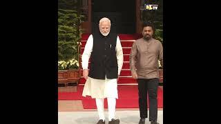 PM MODI WELCOMES SRI LANKAN PRESIDENT ANURA KUMARA DISSANAYAKE AT HYDERABAD HOUSE, DELHI