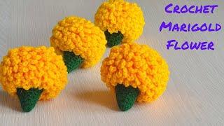 Crochet Marigold Flower #crochet #creative #handmade#zendu