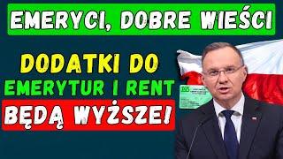 🟢Emeryci, dobre wieści! Dodatki do Emerytur i Rent będą Wyższe!  Wiemy, o ile wzrosną świadczenia 