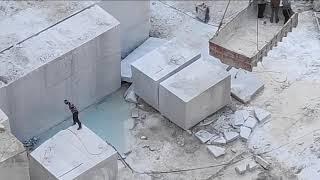 White Marble Stone Mining Makrana Marble cutting 400 Feet Deep