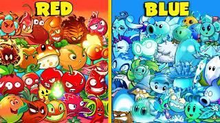 All Plants RED vs BLUE - Who Will Win? - Pvz 2 Team Plant vs Team Plant