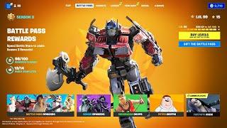 New time traveler In fortnite along with optimus prime!!!