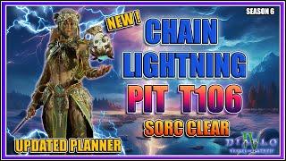 Updated Chain Lightning Sorcerer Build T106 Pit Clear - Season 6 Diablo 4