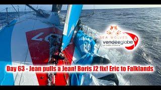 Seawolves Vendeeglobe 2024 report - Day 63 - Boris J2! Jean does a Jean! Eric Bellion to Falklands!