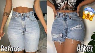 DIY DISTRESSED JEAN SHORTS | EASY HOW TO