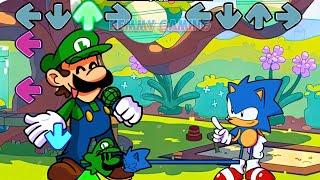 [SWAP] FNF Sonic vs Mario ALL PHASES Sings Bluey Can Can | Sonic Frontiers vs Super Mario Bros